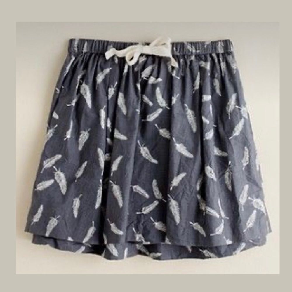 Crewcuts Grey Feather Print Skipping Skirt Size 12